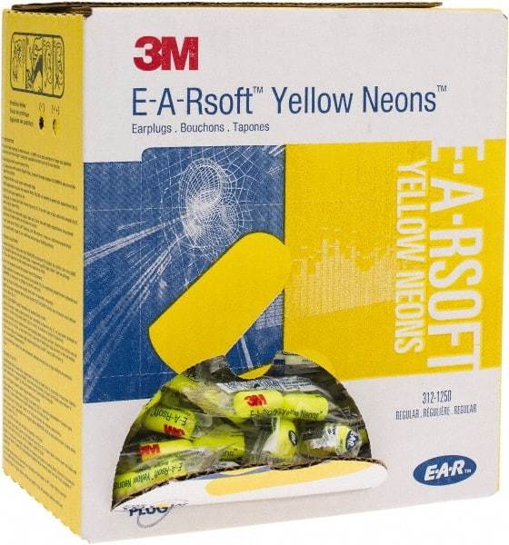 3M - Disposable, Uncorded, 33 dB Earplugs - Yellow, 200 Pairs - Industrial Tool & Supply