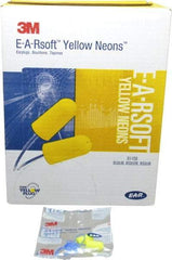 3M - Disposable, Corded, 33 dB Earplugs - Yellow, 200 Pairs - Industrial Tool & Supply