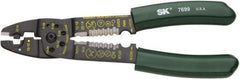 SK - 8-1/2" OAL, 10 AWG Capacity, Crimper/Cutter - 1" Jaw Length x 1/8" Jaw Width, Plastisol Handle - Industrial Tool & Supply