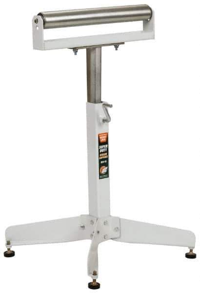 HTC - 16 Inch Long x 32 Inch High Heavy Duty Roller Support - 500 Lbs. Limit, with 1 and 1-3/8 Inch Wide Roller - Industrial Tool & Supply