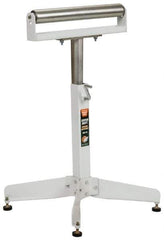 HTC - 16 Inch Long x 32 Inch High Heavy Duty Roller Support - 500 Lbs. Limit, with 1 and 1-3/8 Inch Wide Roller - Industrial Tool & Supply