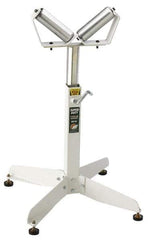 HTC - 22 Inch to 32 Inch High Heavy Duty Inch V Inch Roller Support - 500 Lbs. Limit, with 2 and 4 Inch Wide Rollers - Industrial Tool & Supply