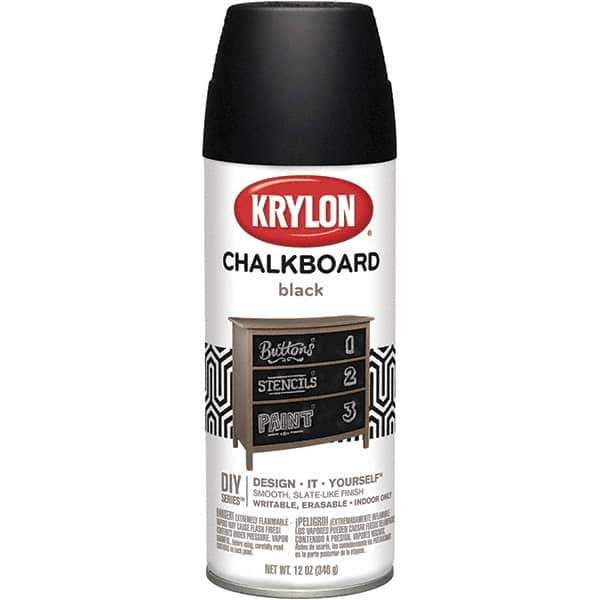 Krylon - Chalkboard Black, Flat, Chalkboard Paint Spray Paint - 12 oz Container - Industrial Tool & Supply