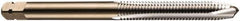DORMER - M18x2.50 Metric Coarse, 4 Flute, Bright Finish, Cobalt Spiral Point Tap - Plug Chamfer, Right Hand Thread, 112mm OAL, 29mm Thread Length, 14mm Shank Diam, 6H Class of Fit, Series E000 - Exact Industrial Supply