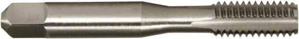 Vermont Tap & Die - 1/4-28 UNF 2/3B 4 Flute Bright Finish High Speed Steel Straight Flute Standard Hand Tap - Bottoming, Right Hand Thread, 2-1/2" OAL, 1" Thread Length, H3 Limit, Oversize - Exact Industrial Supply