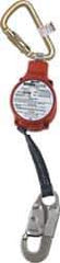 Miller - 11' Long, 310 Lb Capacity, Vectran/Polyester Fall Limiter - Locking Snap Hook Connector, Self-Locking Carabiner Connector - Industrial Tool & Supply