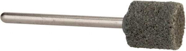Rex Cut Product - 1/2" Head Diam x 1/2" Thickness, W185, Cylinder End, Aluminum Oxide Mounted Point - Brown, Medium Grade, 34,500 RPM - Industrial Tool & Supply