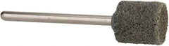 Rex Cut Product - 1/2" Head Diam x 1/2" Thickness, W185, Cylinder End, Aluminum Oxide Mounted Point - Brown, Medium Grade, 34,500 RPM - Industrial Tool & Supply