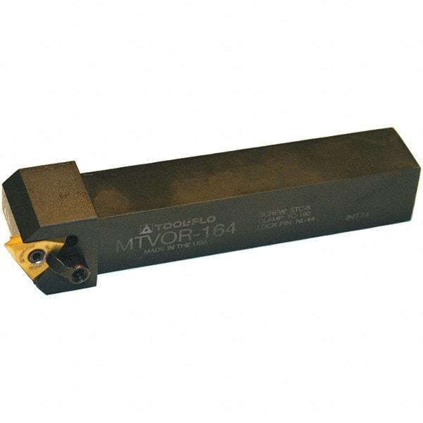 Tool-Flo - External Thread, Left Hand Cut, 1" Shank Width x 1" Shank Height Indexable Threading Toolholder - 6" OAL, T.MA/C 43 Insert Compatibility, MTVO Toolholder, Series On-Edge - Industrial Tool & Supply