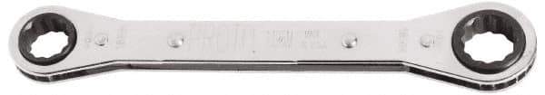 Proto - 9mm x 10mm 6 Point Ratcheting Box Wrench - Double End, 7/8" Head Diam x 3/8" Head Thickness, 5-1/2" OAL, Steel, Polished Finish - Industrial Tool & Supply