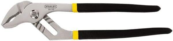 Stanley - 16-1/4" OAL, 2-1/4" Jaw Length, 9 Position Groove Joint Tongue & Groove Pliers - Serrated Straight Jaws, Curved Head, Dual Dipped Handles - Industrial Tool & Supply