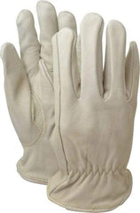 PRO-SAFE - Size S (7) Grain Cowhide General Protection Work Gloves - For Work & Driver, Uncoated, Slip-On Cuff, Full Fingered, Natural, Paired - Industrial Tool & Supply