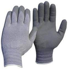 ATG - Size M (8), ANSI Cut Lvl A4, Puncture Lvl 3, Abrasion Lvl 4, Nitrile Coated Cut Resistant Gloves - 9" Long, Palm & Fingers Coated, Dyneema Lining, Knit Wrist, Gray, Paired - Industrial Tool & Supply