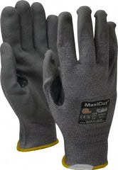 ATG - Size XL (10), ANSI Cut Lvl A4, Puncture Lvl 3, Abrasion Lvl 4, Nitrile Coated Cut Resistant Gloves - 9" Long, Palm & Fingers Coated, Dyneema Lining, Knit Wrist, Gray, Paired - Industrial Tool & Supply