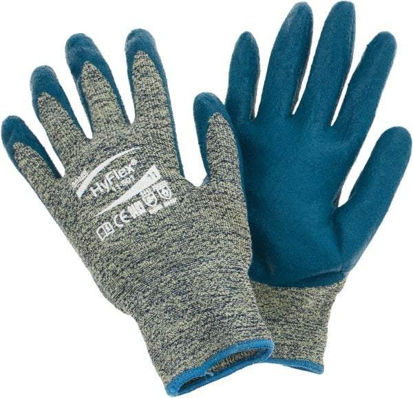 Ansell - Size 2XL, ANSI Cut Lvl 4, Abrasion Lvl 3, Cut Resistant Gloves - Palm & Fingers Coated, Blue - Industrial Tool & Supply