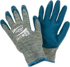 Ansell - Size 2XL, ANSI Cut Lvl 4, Abrasion Lvl 3, Cut Resistant Gloves - Palm & Fingers Coated, Blue - Industrial Tool & Supply