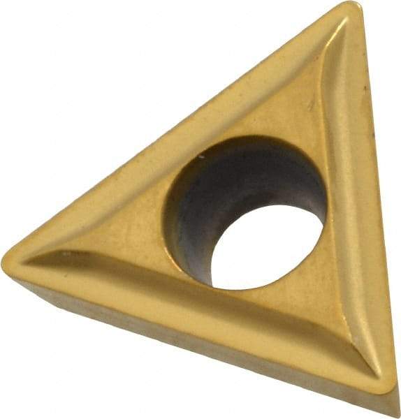 Kennametal - TPMT21.51 LF Grade KC730 Carbide Turning Insert - TiN Finish, 60° Triangle, 1/4" Inscr Circle, 3/32" Thick, 1/64" Corner Radius - Industrial Tool & Supply