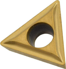 Kennametal - TPMT21.51 LF Grade KC730 Carbide Turning Insert - TiN Finish, 60° Triangle, 1/4" Inscr Circle, 3/32" Thick, 1/64" Corner Radius - Industrial Tool & Supply