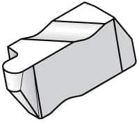 Kennametal - 4094NR Grade KC730, 4.78mm Cutting Width Carbide Grooving Insert - 6.35mm Max Depth of Cut, Right Hand, 2.39mm Corner Radius, TiN Finish - Industrial Tool & Supply