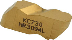 Kennametal - 3094NR Grade KC730, 4.78mm Cutting Width Carbide Grooving Insert - 3.81mm Max Depth of Cut, Left Hand, 2.39mm Corner Radius, TiN Finish - Industrial Tool & Supply
