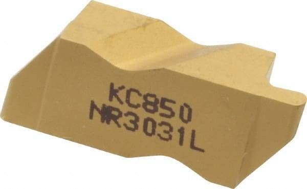 Kennametal - 3031NR Grade KC850, 1.58mm Cutting Width Carbide Grooving Insert - 2.39mm Max Depth of Cut, Left Hand, 0.79mm Corner Radius, TiC/TiCN/TiN Finish - Industrial Tool & Supply