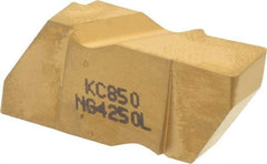 Kennametal - 4250NG K Grade KC850, 6.35mm Cutting Width Carbide Grooving Insert - 6.35mm Max Depth of Cut, Left Hand, 0.57mm Corner Radius, TiC/TiCN/TiN Finish - Industrial Tool & Supply