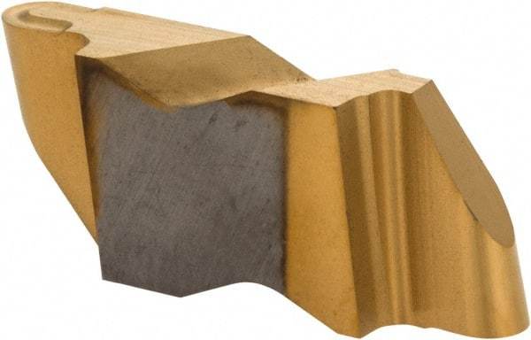 Kennametal - 3062NR K Grade KC730, 3.18mm Cutting Width Carbide Grooving Insert - 3.81mm Max Depth of Cut, Left Hand, 1.59mm Corner Radius, TiN Finish - Industrial Tool & Supply