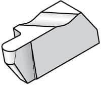 Kennametal - 4062NRD Grade K68, 3.18mm Cutting Width Carbide Grooving Insert - 6.35mm Max Depth of Cut, Right Hand, 1.59mm Corner Radius, Uncoated - Industrial Tool & Supply