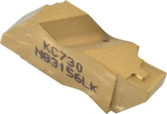Kennametal - 3156NG K Grade KC730, 3.96mm Cutting Width Carbide Grooving Insert - 3.81mm Max Depth of Cut, Left Hand, 0.19mm Corner Radius, TiN Finish - Industrial Tool & Supply
