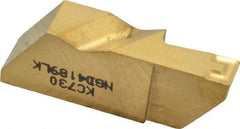 Kennametal - 4189NGD K Grade KC730, 4.8mm Cutting Width Carbide Grooving Insert - 9.53mm Max Depth of Cut, Left Hand, 0.57mm Corner Radius, TiN Finish - Industrial Tool & Supply