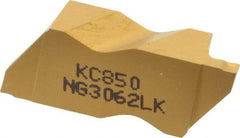Kennametal - 3062NG K Grade KC850, 1.58mm Cutting Width Carbide Grooving Insert - 2.39mm Max Depth of Cut, Left Hand, 0.19mm Corner Radius, TiC/TiCN/TiN Finish - Industrial Tool & Supply