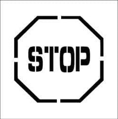 NMC - Stop Stencil - 0.06 Inch Thick, Polyethylene, English - Industrial Tool & Supply