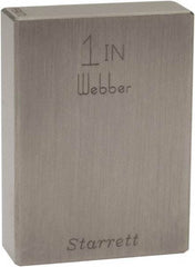 Starrett - 1" Rectangular Steel Gage Block - Accuracy Grade 0 - Industrial Tool & Supply