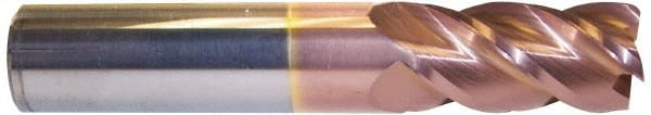 Accupro - 3/8" Diam 4 Flute Solid Carbide 0.045" Corner Radius End Mill - Industrial Tool & Supply