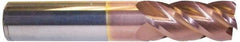 Accupro - 3/8", 4 Flute, Single End, Solid Carbide, 0.015" Corner Radius End Mill - 6" OAL, 40° Helix, Right Hand Flute, 1-1/2" LOC, Right Hand Cut - Industrial Tool & Supply