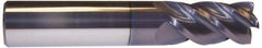 Accupro - 1", 4 Flute, Single End, Solid Carbide, 0.045" Corner Radius End Mill - 5" OAL, 40° Helix, Right Hand Flute, 2-1/4" LOC, Right Hand Cut - Industrial Tool & Supply