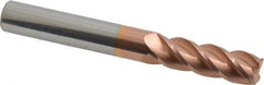 Accupro - 3/8", 4 Flute, Single End, Solid Carbide, 0.03" Corner Radius End Mill - 3" OAL, 40° Helix, Right Hand Flute, 1-1/8" LOC, Right Hand Cut - Industrial Tool & Supply
