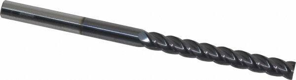 Accupro - 3/8", 4 Flute, Single End, Solid Carbide, 0.01" Corner Radius End Mill - 6" OAL, 40° Helix, Right Hand Flute, 3" LOC, Right Hand Cut - Industrial Tool & Supply
