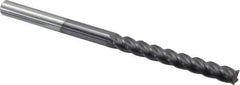 Accupro - 3/8", 4 Flute, Single End, Solid Carbide, 0.02" Corner Radius End Mill - 6" OAL, 40° Helix, Right Hand Flute, 3" LOC, Right Hand Cut - Industrial Tool & Supply