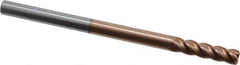 Accupro - 3/8", 4 Flute, Single End, Solid Carbide, 0.045" Corner Radius End Mill - 6" OAL, 40° Helix, Right Hand Flute, 1-1/2" LOC, Right Hand Cut - Industrial Tool & Supply