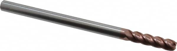 Accupro - 3/8" Diam 4 Flute Solid Carbide 0.09" Corner Radius End Mill - Industrial Tool & Supply