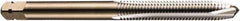 DORMER - 3/8-16 UNC, 2 Flute, Bright Finish, Powdered Metal Spiral Point Tap - Plug Chamfer, Right Hand Thread, 2-15/16" OAL, 0.602" Thread Length, 0.381" Shank Diam, 3B Class of Fit, Series E025 - Exact Industrial Supply