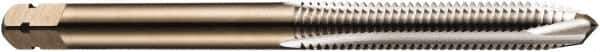 DORMER - 1/4-20 UNC, 2 Flute, Bright Finish, Powdered Metal Spiral Point Tap - Plug Chamfer, Right Hand Thread, 2-1/2" OAL, 0.5075" Thread Length, 0.255" Shank Diam, 3B Class of Fit, Series E025 - Exact Industrial Supply