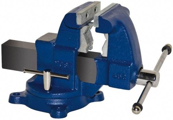 Yost Vises - 5-1/2" Jaw Width x 5" Jaw Opening Capacity, 4-1/2" Throat Depth, Bench & Pipe Combination Vise - 1/8 to 2-1/2" Pipe Capacity, Swivel Base, Bolt Down Attachment, Ductile Iron - Industrial Tool & Supply