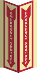 NMC - "Emergency Shut-Off", 16" Long x 8-3/4" Wide, Rigid Plastic Safety Sign - Rectangle, 0.125" Thick, Use for Accident Prevention - Industrial Tool & Supply