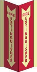 NMC - Fire Extinguisher, Acrylic Fire Sign - 8-3/4" Wide x 16" High, Glow-in-the-Dark - Industrial Tool & Supply