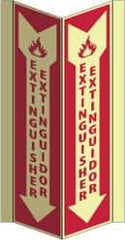 NMC - Extinguisher, Acrylic Fire Sign - 8-3/4" Wide x 16" High, English/Spanish, Glow-in-the-Dark - Industrial Tool & Supply