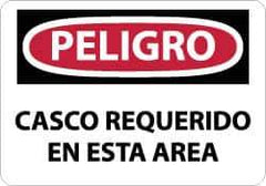 NMC - "Peligro - Casco Requerido en Esta Area", 10" Long x 14" Wide, Aluminum Safety Sign - Rectangle, 0.04" Thick, Use for Accident Prevention - Industrial Tool & Supply