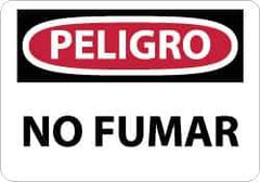 NMC - "Peligro - No Fumar", 10" Long x 14" Wide, Aluminum Safety Sign - Rectangle, 0.04" Thick, Use for Smoking Regulations - Industrial Tool & Supply