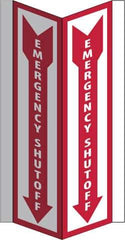 NMC - "Emergency Shut-Off", 16" Long x 8-3/4" Wide, Rigid Plastic Safety Sign - Rectangle, 0.125" Thick, Use for Accident Prevention - Industrial Tool & Supply